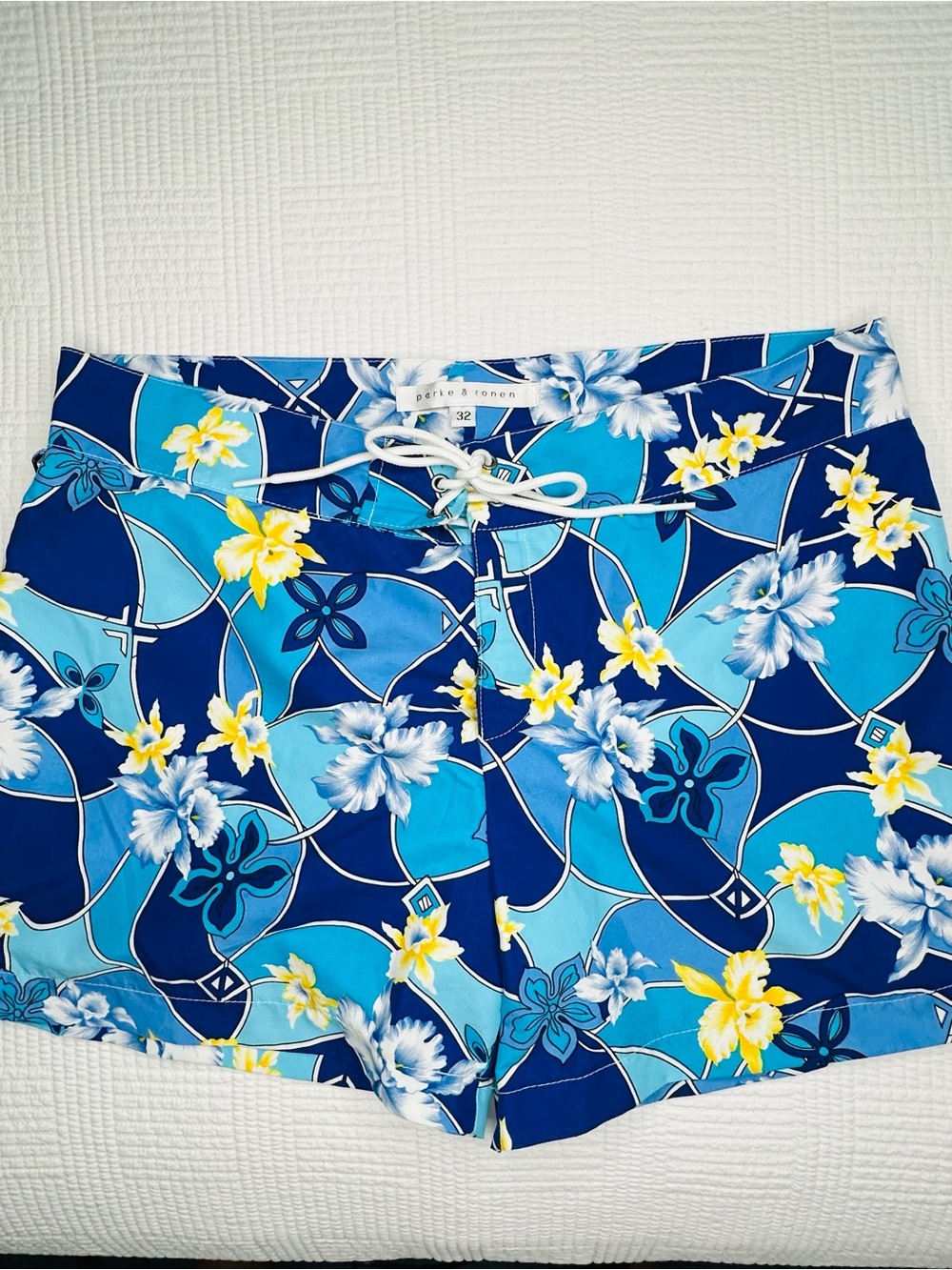 Parke & Ronen Tropical Floral Board Shorts Swim Trunks Size 32